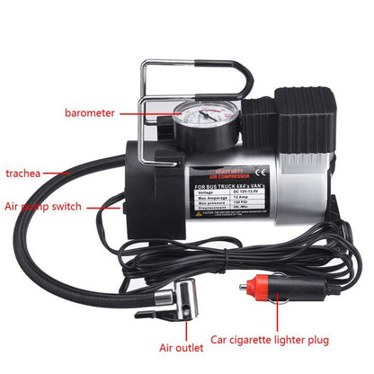 Pompa Ban Elektrik Air Compressor Mini DC 12V Pompa Angin Ban Portable Udara Listrik Mobil Motor Sepeda Bola Kolam Kasur Perahu Karet 100 150PSI Kecil Ringan Kompresor Adapter Nozzle