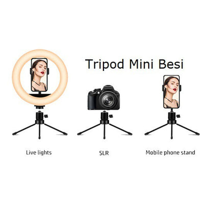 Tripod Mini Besi Stabil & Kuat For DSLR Camera Hp Ring Light portable kokoh kamera yunteng attanta