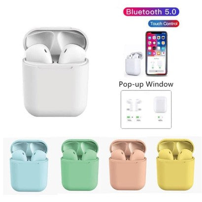 Headset Bluetooth Wireless TWS Inpods 12 Macaron Color TWS i12 Headset Wireless V5.0