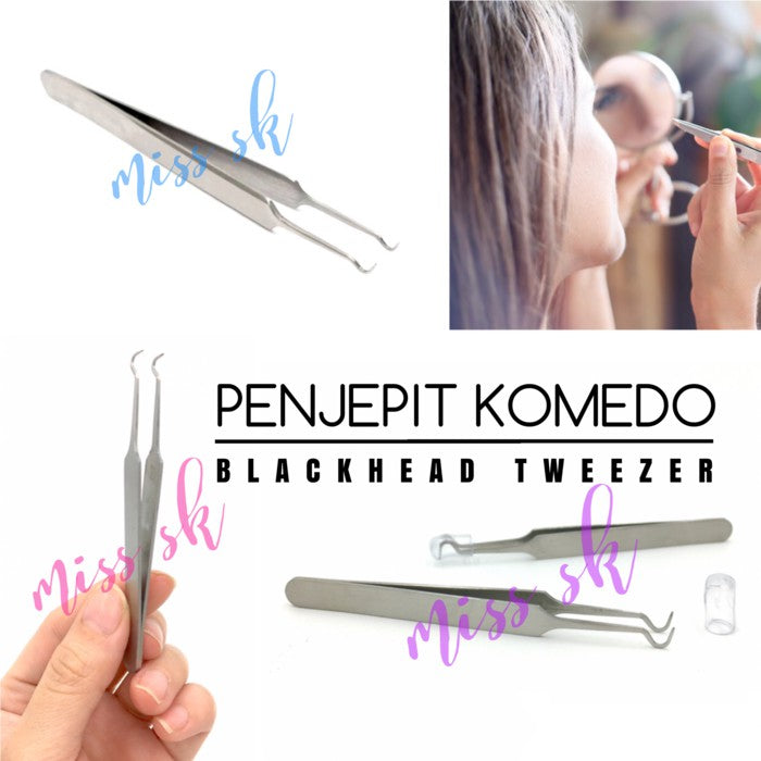 Pinset Jepit Komedo Stainless Steel Blackhead Tweezer / Alat Capit Untuk Menghilangkan Komedo / Penjepit Komedo