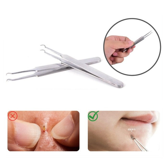 Pinset Jepit Komedo Stainless Steel Blackhead Tweezer / Alat Capit Untuk Menghilangkan Komedo / Penjepit Komedo