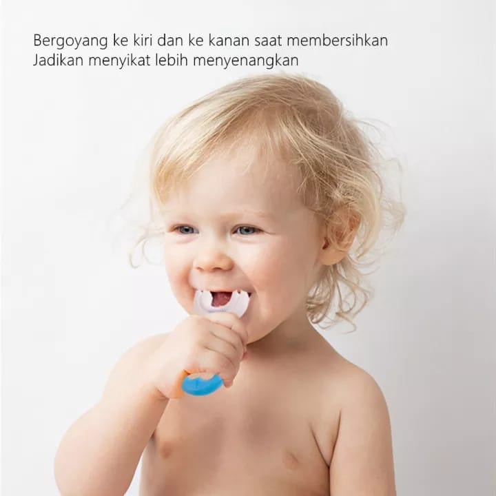 Sikat Gigi Anak Bentuk U Shape Bahan Silikon Usia 2-6 Tahun / Training Toothbrush Baby Silicone 360° / Sikat Gigi Bayi Balita Type Tooth Brush for Toddlers Bulu Halus Lembut