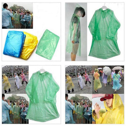 JAS HUJAN PLASTIK Sekali Pakai Poncho Rain Coat Plastic Disposable Emergency baju Lengan Darurat