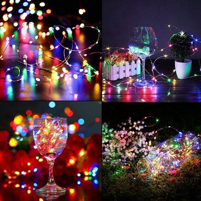 Lampu Tumblr Kawat LED / Lampu Hias Mini Dekorasi Natal Pesta Pernikahan Kamar Tidur Ruangan Aesthetic / Copper Wire String Tumblr Lights Kelap-Kelip