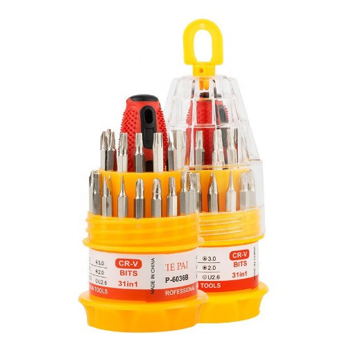 Obeng Set 31in1 Toolkit screwdriver kepala ujung minus plus bunga T4 T5 T6 T7 T8 T15 T20 all in 1