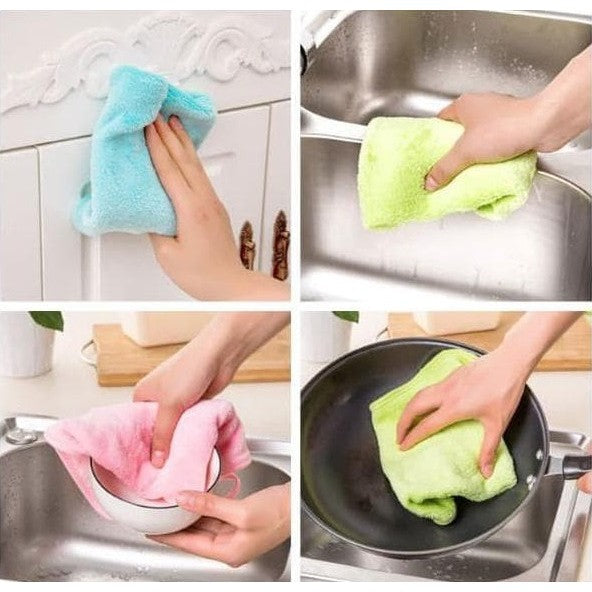 Kain Lap Tangan Polos Hand Towel Warna Handuk Gantung Wastafel Coral Fleece Bulu Karang Serap Air