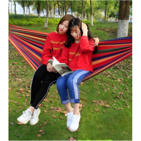 Hammock Pelangi Ayunan Gantung Kain Tempat Tidur Rainbow Kegiatan Camping Hiking Outdoor Pohon Rilex