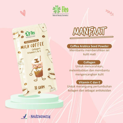 Masker Wajah Organik FLEO Face Mask 10Gr Bubuk Powder Original BPOM Vitamin C E Jerawat Kulit Kering