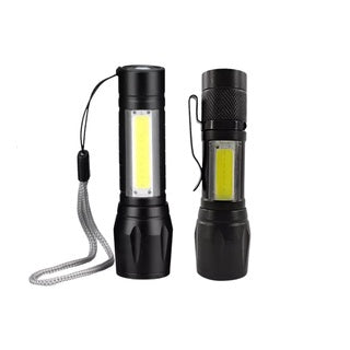 Senter Mini XPE COB LED Zoom Super Terang Swat Police Light Rechargeable / Lampu Pencahayaan Mini Untuk Camping Piknik Hiking