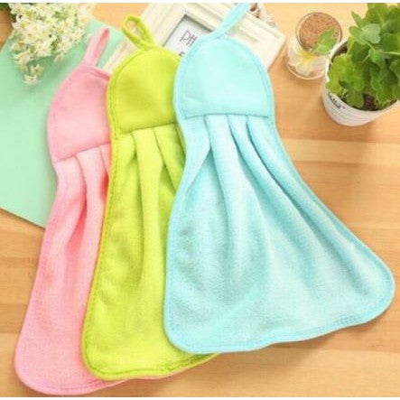 Kain Lap Tangan Polos Hand Towel Warna Handuk Gantung Wastafel Coral Fleece Bulu Karang Serap Air