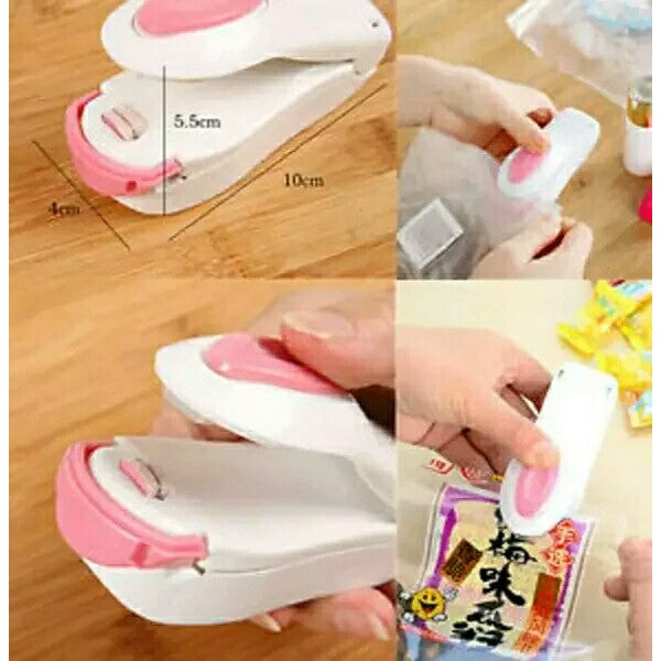 Super Handy Sealer Pengemas Makanan / Mini Hand Sealer Perekat Plastik- Putih #EC008