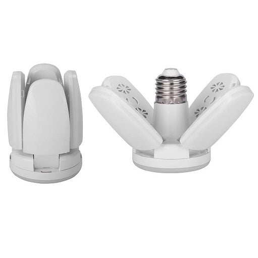 Lampu Bohlam Lipat Mini Model Kipas 28 Watt / Mini Fan Blade LED Bulb 28W E27 Lampu Hias 4 Baling Untuk Ruang Tamu Kamar Tidur Garasi