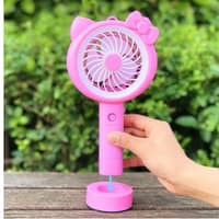 Kipas Angin Tangan Karakter + Lampu LED Handy Mini Fan Stand SX-109