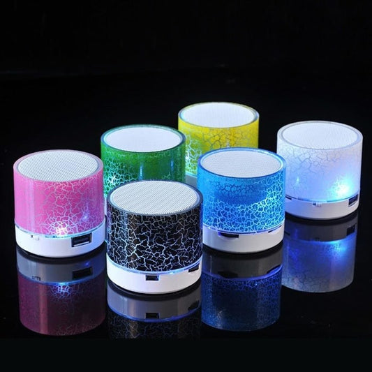 Speaker Bluetooth S10 CRECK Effect Motif Retak Mini S-10 Lampu LED Super Bass Corak Kaca Crack A2DP