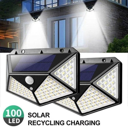 Lampu Solar Tenaga Surya 100 LED Recycling Charging Lamp Dinding Taman Sensor Gerak Sinar Matahari