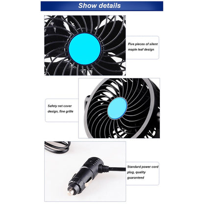 Kipas Angin Mobil V-303 / V-304 Car Cooling Double Headed Fan 360 Degree Rotatable / Kipas Pendingin Udara Mobil Aksesoris Interior Air Conditioner AC Mini Tempel Dashboard