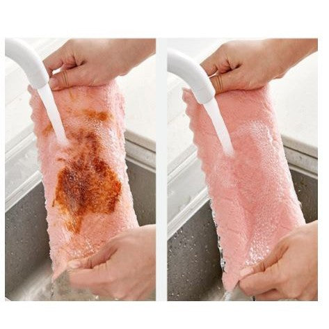 Kain Lap Dapur Meja Piring Anti Minyak Microfiber Kitchen Towel Serbaguna Serap Air Cleaning Cloth