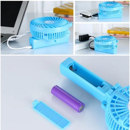 Kipas Angin Tangan Handy Mini Fan Handheld Rechargeable Portable 2000mAh Lipat