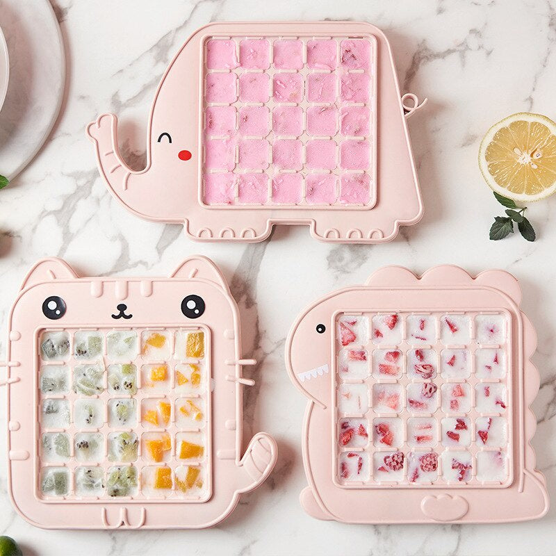 Cetakan Es Batu Karakter 25 Kotak / Alat Pencetak Puding Cokelat Jelly 25 Sekat Food Grade / Ice Cube Tray Mold 25 Grid Bahan PP Kucing Cat Meong Meow Lucu