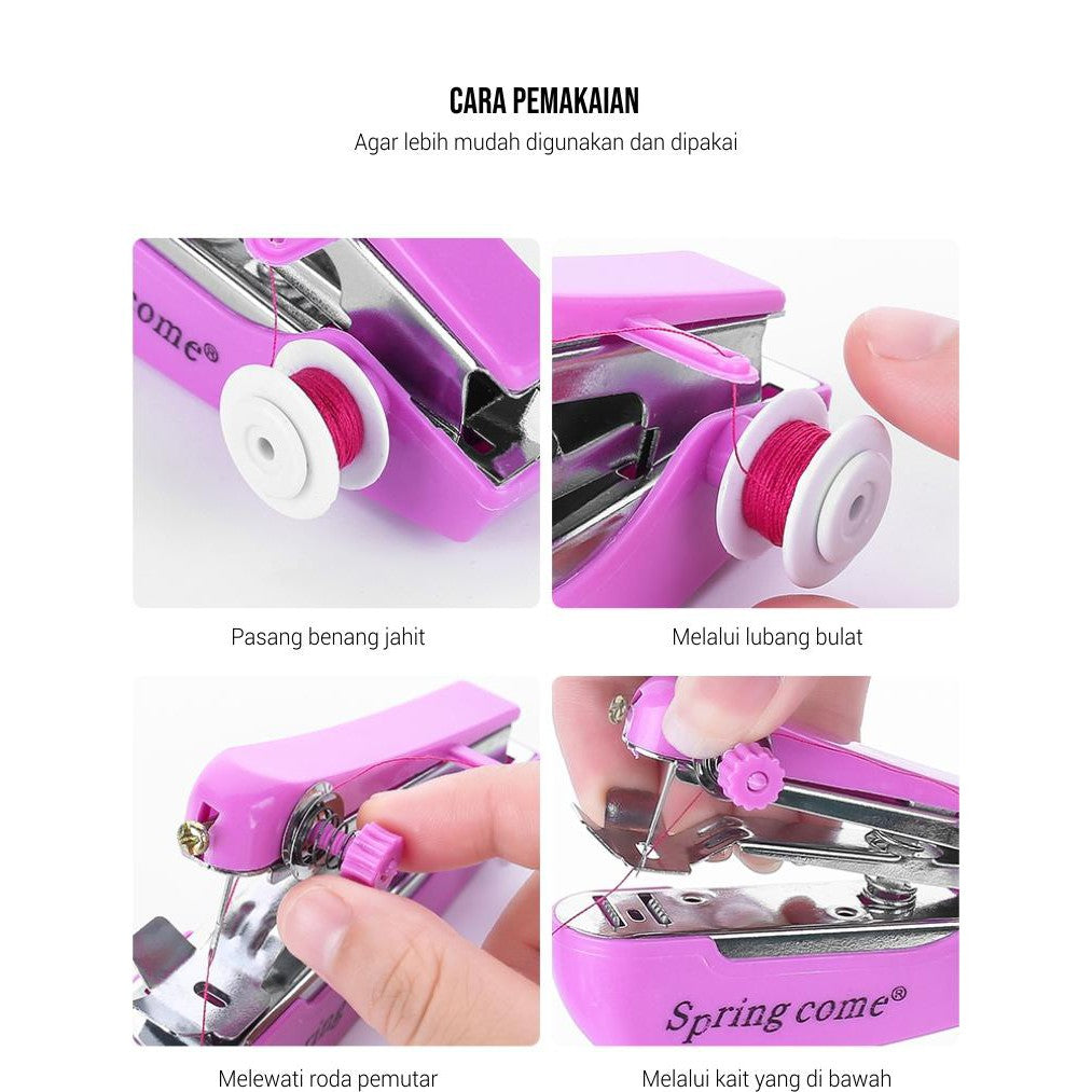 Mesin Jahit Mini Portable / Steples Mesin Jahit Tangan Manual / Spring Come Mini Sewing Kit Stapless / Souvenir Wedding Pernikahan Unik Lucu