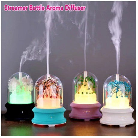 Diffuser + Lampu Tidur Air Humidifier Aromatherapy Bunga Aroma Alat Uap Pengharum Pelembab Ruangan