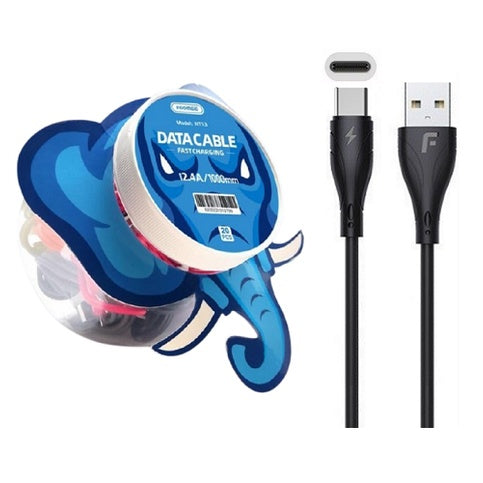 Kabel Data Type C FOOMEE NT13-C 100Cm Cable Charger Casan Android Fast Charging 2.4A Panjang 1m Bulat Powerbank High Speed 1 meter 100 cm 1meter m