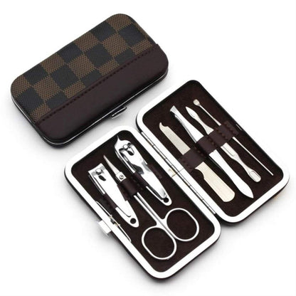 Manicure Pedicure Set 7IN1 Dompet Paket Pembersih Kuku Pinset Gunting Lancip Korek telinga Kuping