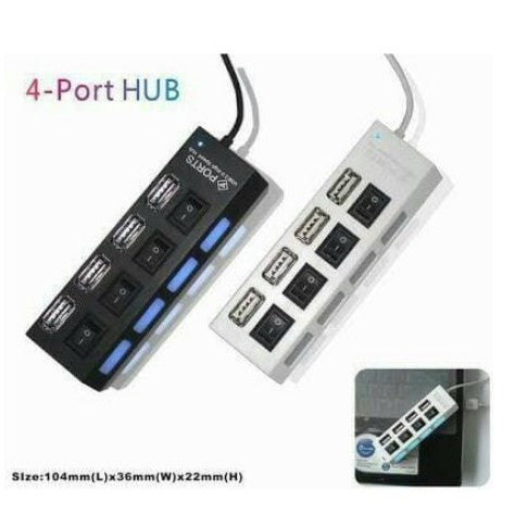 USB Hub 4 Port Output On / Off Saklar 4 IN 1 2.0 Colokan Konektor Extender Flashdisk Mouse Keyboard