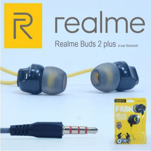 Headset Realme Buds 2 Plus In-ear Handsfree Earphone Stereo HD Sound Quality Earphones Suara Bening