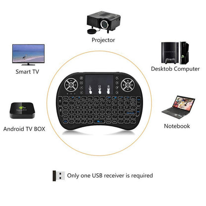 Mini Keyboard i8 Backlit Mouse Keypad Wireless Touchpad Nirkabel Tanpa Kabel Asus Acer Lenovo