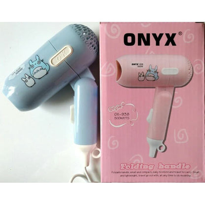 Hair Dryer Lipat Mini Onyx OX-938 Hair Dryer Rambut 500 Watt Pengering Rambut Karakter