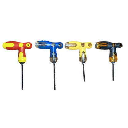 Obeng T Bolak Balik 2IN1 Mini 11Cm Kombinasi Min Minus Plus Screwdriver Multifungsi Magnet Karet