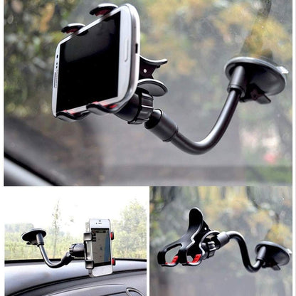 Soft Tube Car Holder Mobil Jepit 4 Cakar Tempel Kaca Dashboard Gps HP Flexible Universal Penyangga