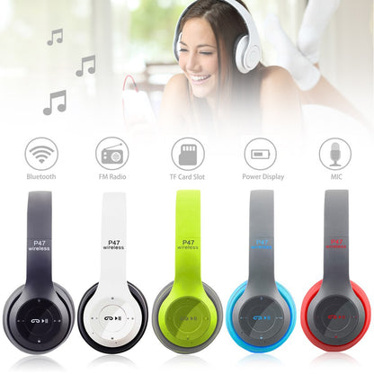 HEADPHONE BLUETOOTH P47 Headset Bando Gaming Lipat Wireless Audio Stereo Super Bass 5.0 EDR Travel