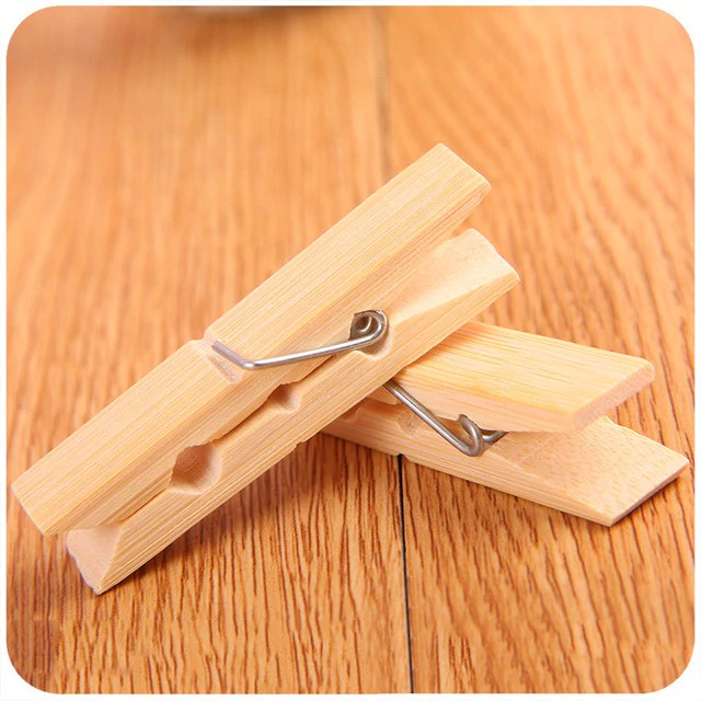 Jepitan Jemuran Bambu / Natural Bamboo Peg Hanger Pakaian Jepit Foto Baju Sarang Walet Kayu Dekor