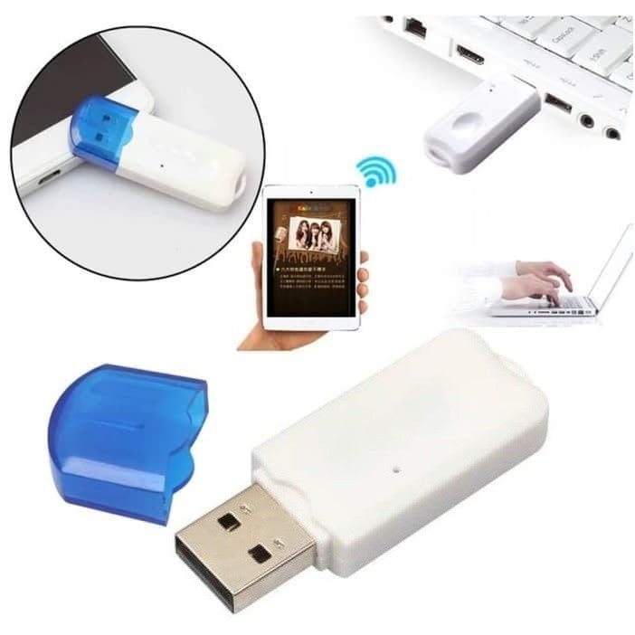 USB Bluetooth Audio Receiver With Mic / Dongle Wireless HP Ke Speaker Aktif Music Non Kabel