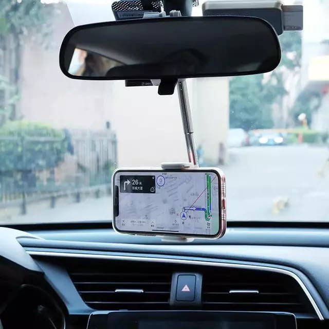 Car Holder Hp Spion Mobil HD33 Rearview Mirror Mount GPS di Kaca Single Pole Gantungan Dudukan Smartphone