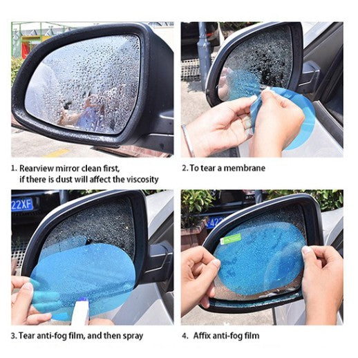 Anti Fog Kaca Film Besar Oval Anti Embun Hujan Pelindung Spion Mobil