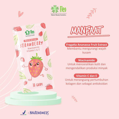 Masker Wajah Organik FLEO Face Mask 10Gr Bubuk Powder Original BPOM Vitamin C E Jerawat Kulit Kering