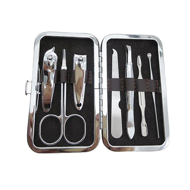 Manicure Pedicure Set 7IN1 Dompet Paket Pembersih Kuku Pinset Gunting Lancip Korek telinga Kuping