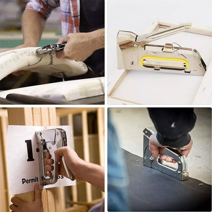 Stapler Tembak / Gun Tacker 13/4-6-8mm Powerful Staples / Steples Cekrekan Stepler Pengokot Buku Kayu / Alat Jepret Pemasangan Sarung Sofa Jok Kulit Kendaraan Motor Dekorasi Canvas Kain Wallpaper