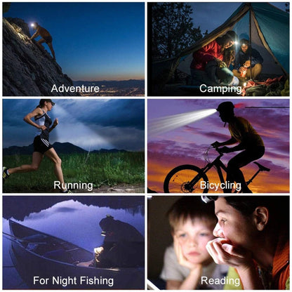 Senter Kepala LED 2 Mode COB 2in1 / Head Lamp 90Â° Adjustable Rechargeable 2 Mode With Magnet / Lampu Kepala Waterproof Super Terang Untuk Camping Hiking Memancing / Penerang Lampu Emergency Headlamp