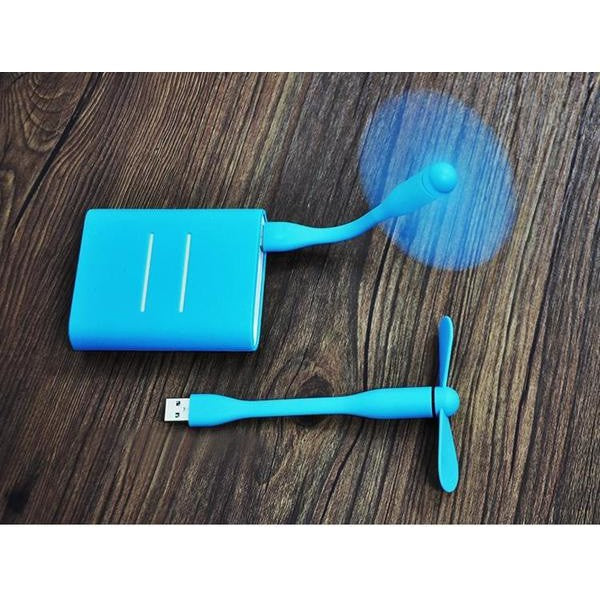 Kipas Angin USB Mini 2 Baling Flexibel / Portable Travel Fan Colok Powerbank Laptop CPU Kecil Warna