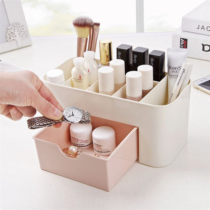 Rak Kosmetik Laci Makeup / Kotak Tempat Penyimpanan Storage Box Organizer Serbaguna Remote TV AC Brush Make Up Lipstik Aksesoris /  Plastik Wadah Perhiasan Kutek Parfum Gunting Makeup Sekat