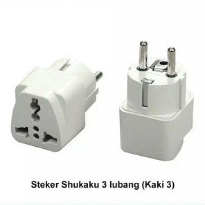 Over Steker Adaptor 3 Kaki Travel Adapter ke 2 Universal (UK + US+ AU)