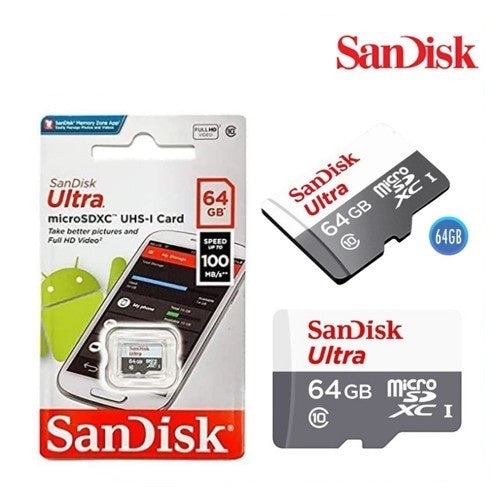 Memori Sandisk Ultra Memory MicroSDHC MicroSDXC Class 10 16GB 32GB 64GB 80mb/s 100mb/s