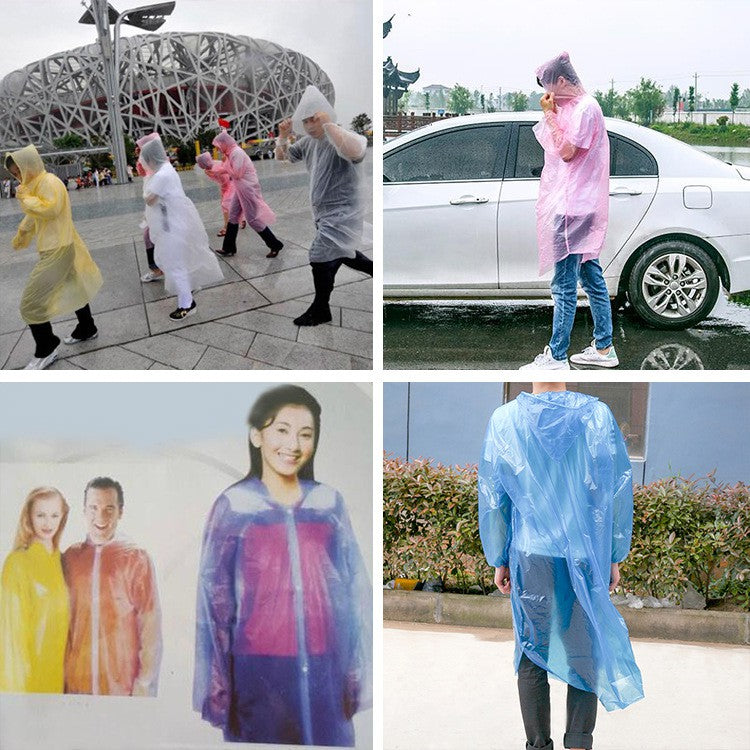 JAS HUJAN PLASTIK Sekali Pakai Poncho Rain Coat Plastic Disposable Emergency baju Lengan Darurat