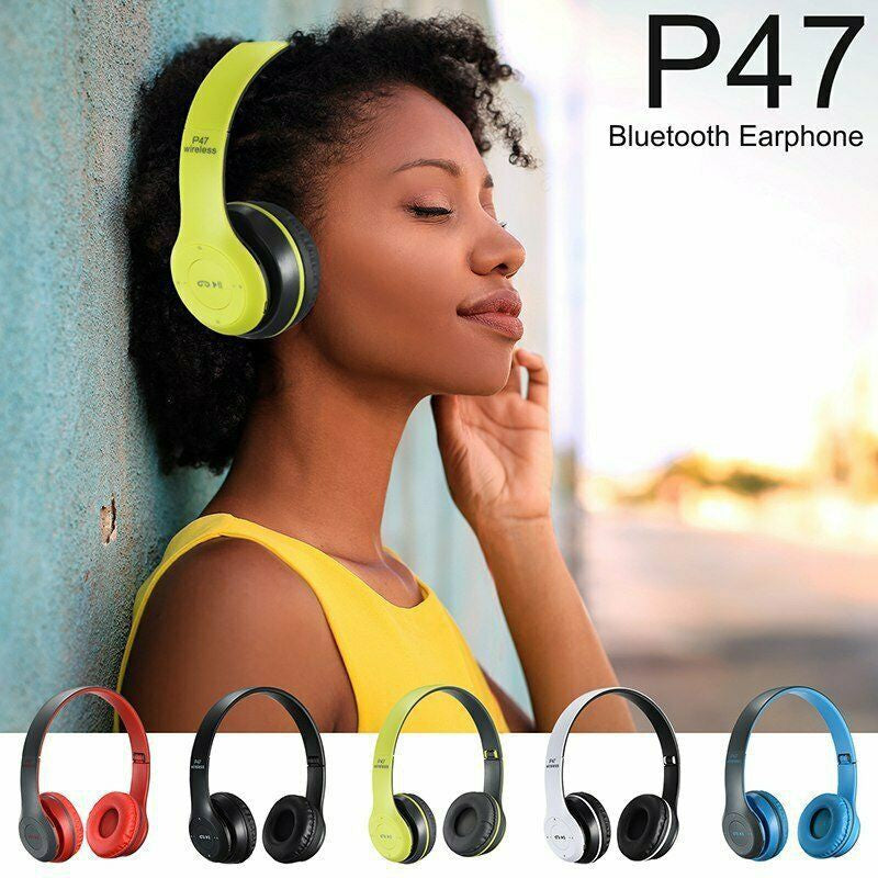 HEADPHONE BLUETOOTH P47 Headset Bando Gaming Lipat Wireless Audio Stereo Super Bass 5.0 EDR Travel