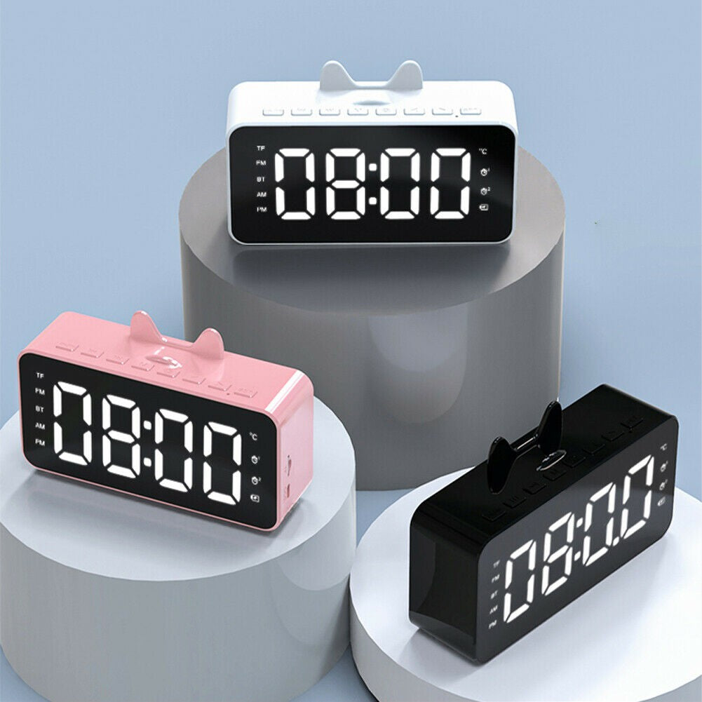 SPEAKER JAM BLUETOOTH Desktop Alarm Q9 LED Digital Clock Display Smart Weaker Portable Wireless