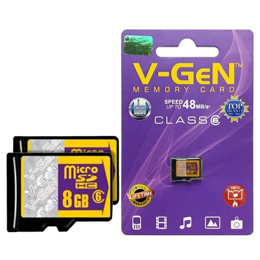 Memory Card VGEN 8GB Class 6 ORIGINAL V-GEN MMC 8 GB C6 MicroSD Lifetime Warranty Garansi external